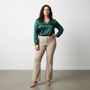 Wilson's Leather Pelle Studio Cream Pants Size 12